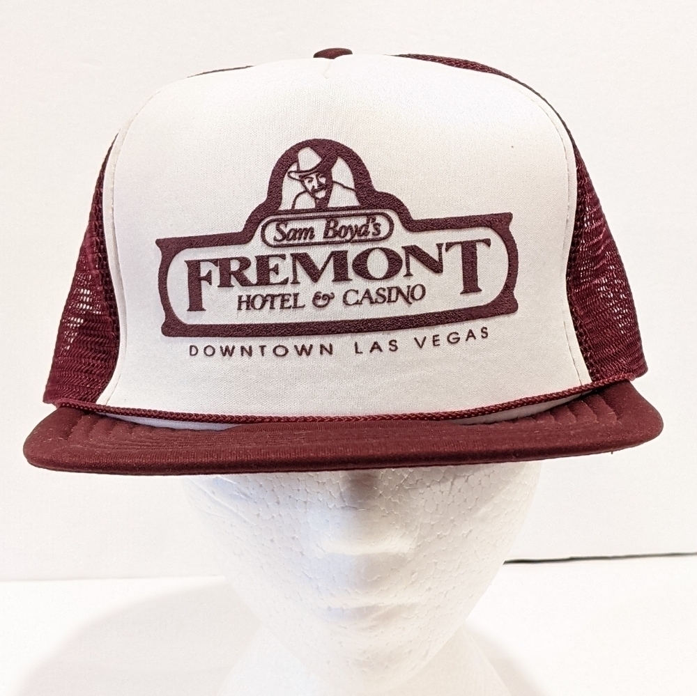 2/$20 Fremont Hotel Casino Las Vegas  Baseball Cap Burgundy Foam Mesh Back